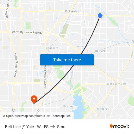 Belt Line @ Yale - W - FS to Smu map