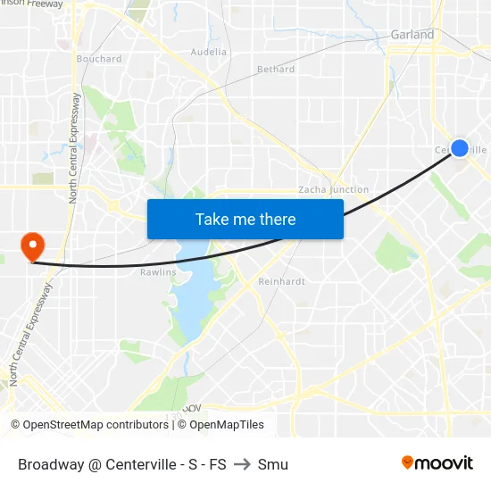 Broadway @ Centerville - S - FS to Smu map