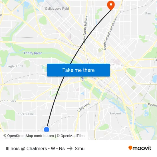Illinois @ Chalmers - W - Ns to Smu map