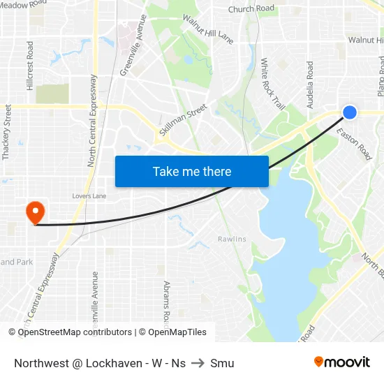 Northwest @ Lockhaven - W - Ns to Smu map