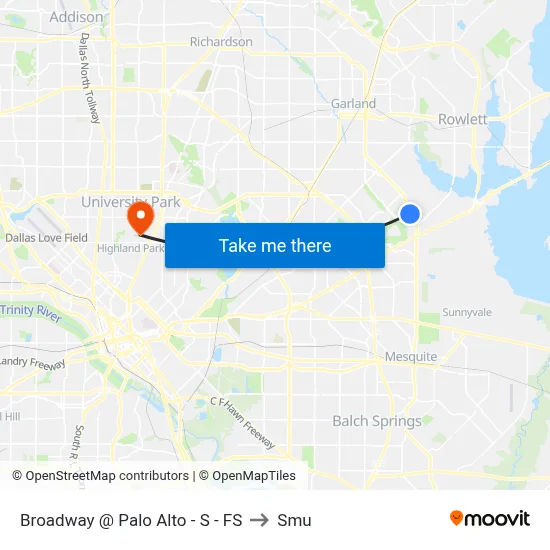 Broadway @ Palo Alto - S - FS to Smu map