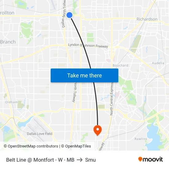 Belt Line @ Montfort - W - MB to Smu map