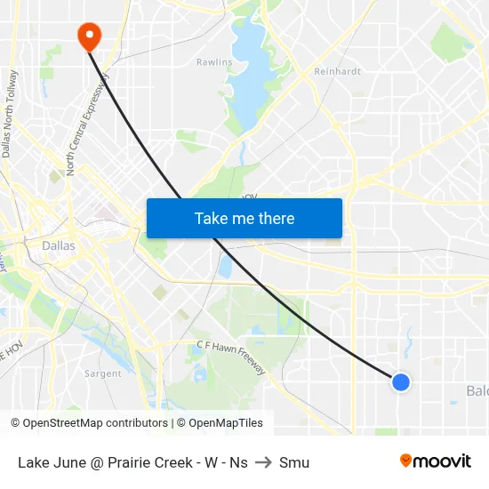 Lake June @ Prairie Creek - W - Ns to Smu map