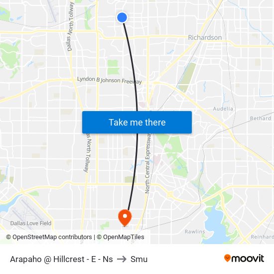 Arapaho @ Hillcrest - E - Ns to Smu map