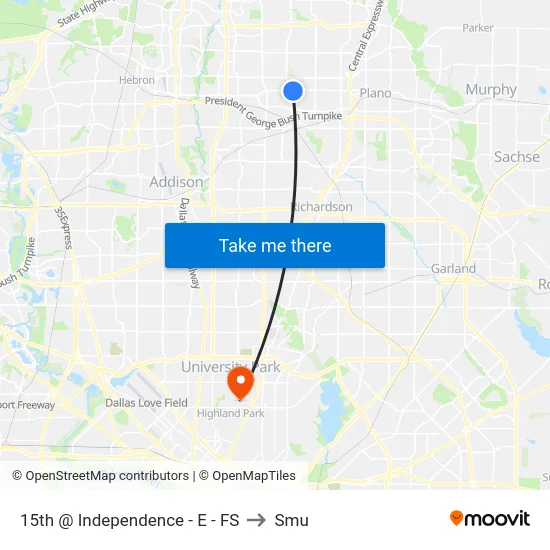 15th @ Independence - E - FS to Smu map