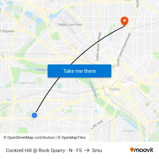 Cockrell Hill @ Rock Quarry - N - FS to Smu map