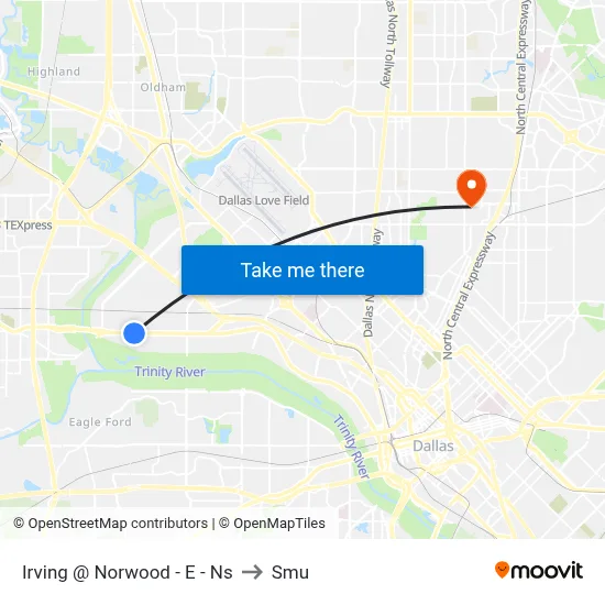 Irving @ Norwood - E - Ns to Smu map