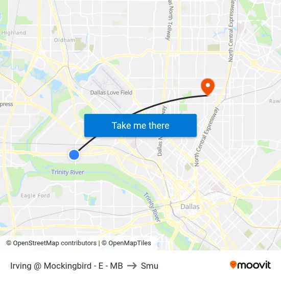 Irving @ Mockingbird - E - MB to Smu map