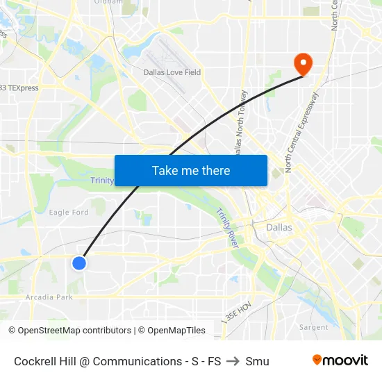 Cockrell Hill @ Communications - S -  FS to Smu map