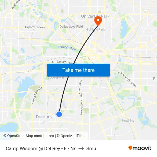 Camp Wisdom @ Del Rey - E - Ns to Smu map