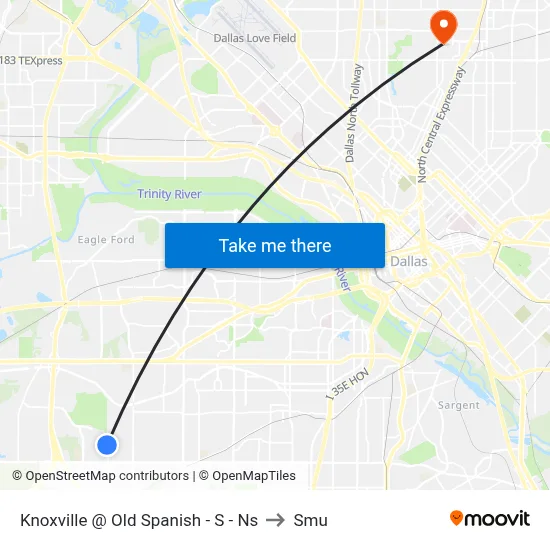 Knoxville @ Old Spanish - S - Ns to Smu map