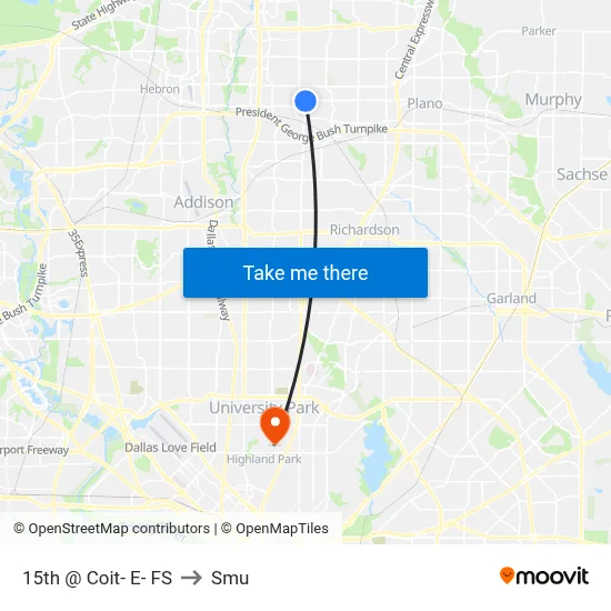 15th @ Coit- E- FS to Smu map