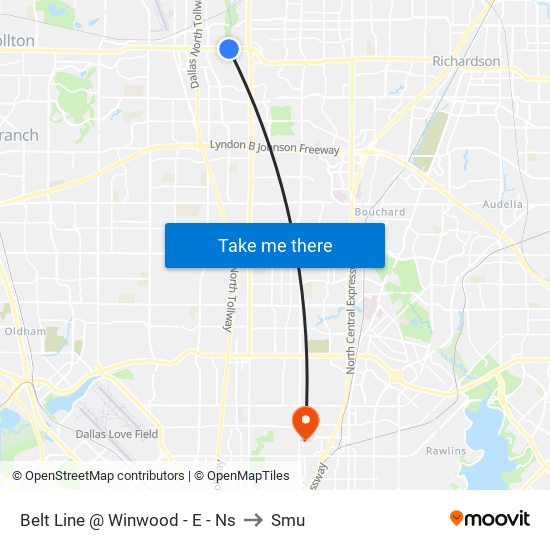 Belt Line @ Winwood - E - Ns to Smu map