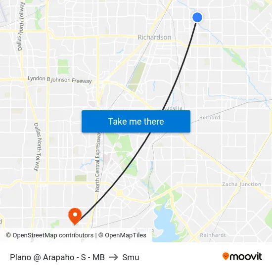 Plano @ Arapaho - S - MB to Smu map