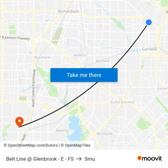 Belt Line @ Glenbrook - E - FS to Smu map