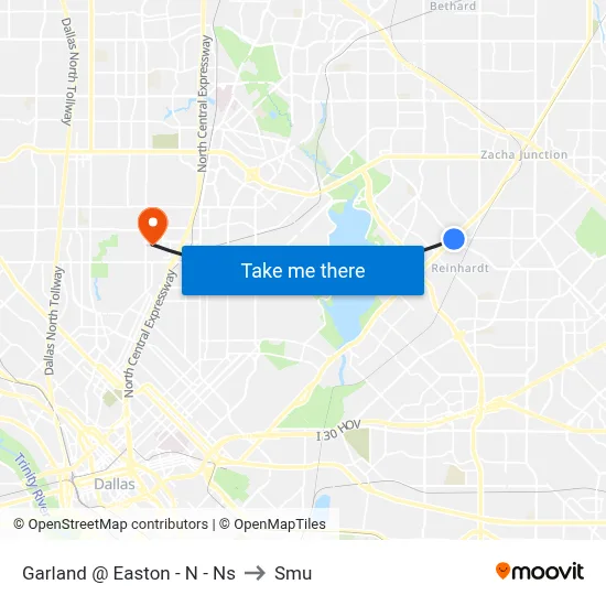 Garland @ Easton - N - Ns to Smu map