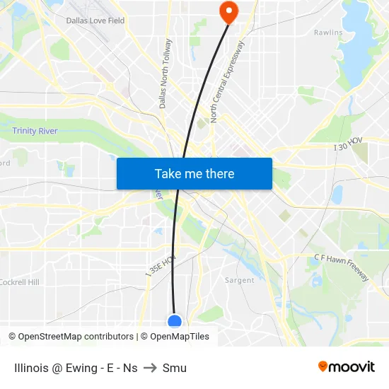 Illinois @ Ewing - E - Ns to Smu map