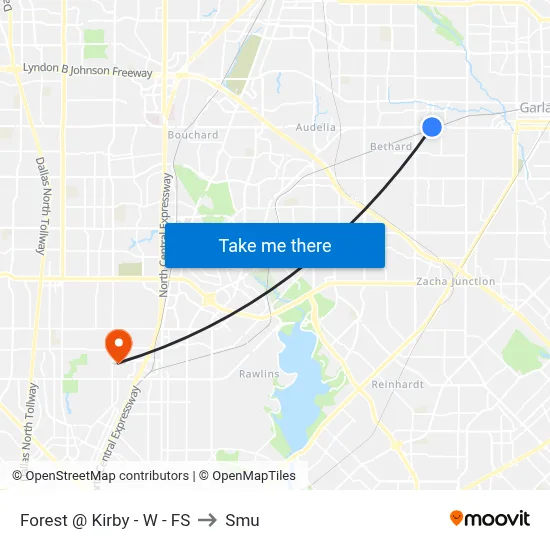 Forest @ Kirby - W - FS to Smu map