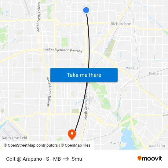 Coit @ Arapaho - S - MB to Smu map