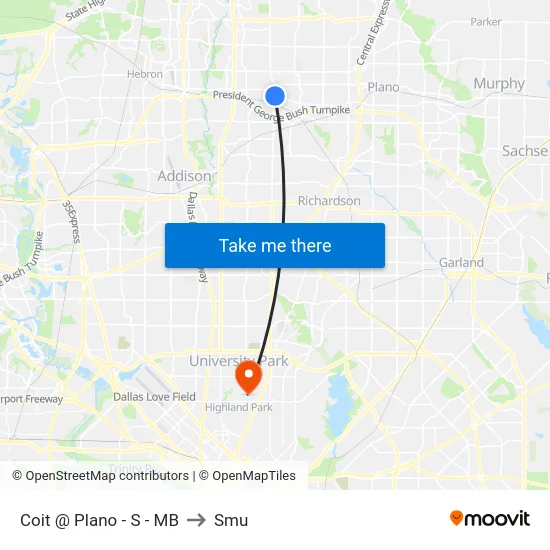 Coit @ Plano - S - MB to Smu map