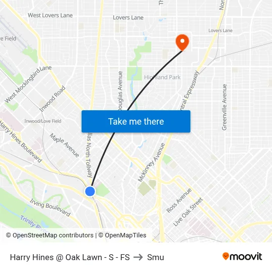 Harry Hines @ Oak Lawn - S -  FS to Smu map