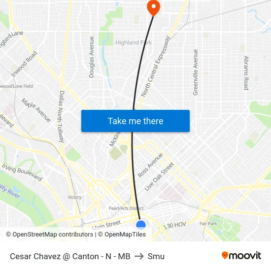 Cesar Chavez @ Canton - N - MB to Smu map