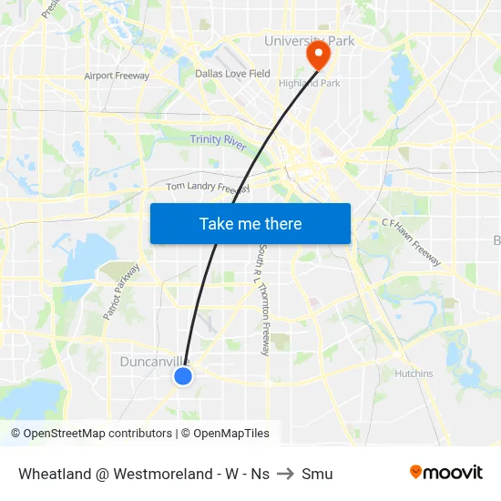 Wheatland @ Westmoreland - W - Ns to Smu map