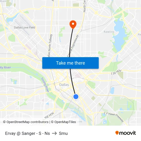 Ervay @ Sanger - S - Ns to Smu map