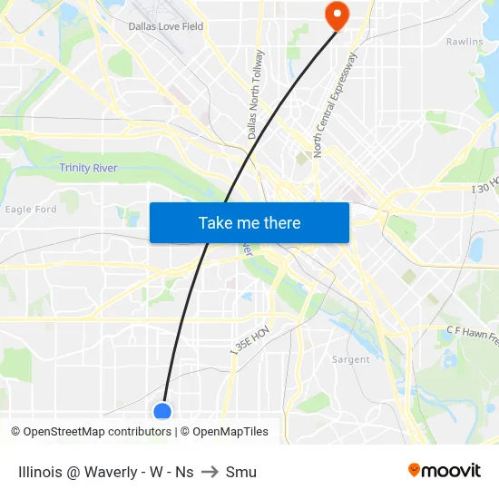 Illinois @ Waverly - W - Ns to Smu map