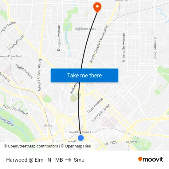 Harwood @ Elm - N - MB to Smu map