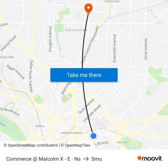 Commerce @ Malcolm X - E - Ns to Smu map