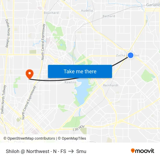 Shiloh @ Northwest - N - FS to Smu map