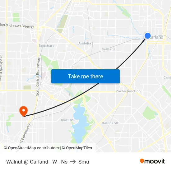 Walnut @ Garland - W - Ns to Smu map