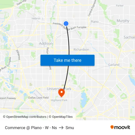 Commerce @ Plano - W - Ns to Smu map
