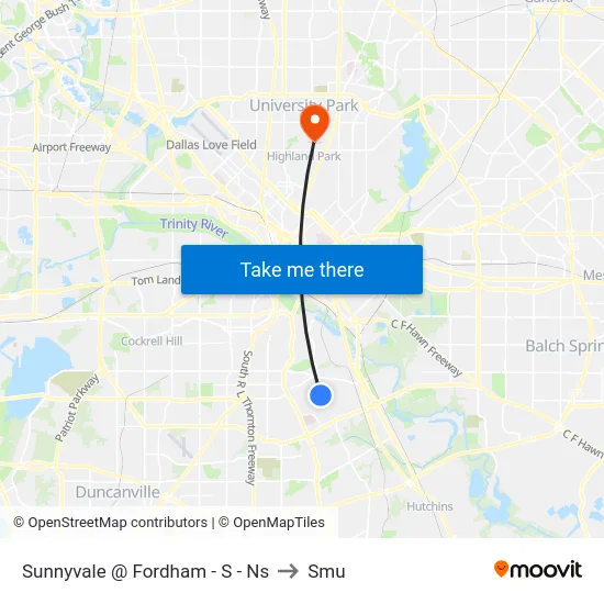 Sunnyvale @ Fordham - S - Ns to Smu map