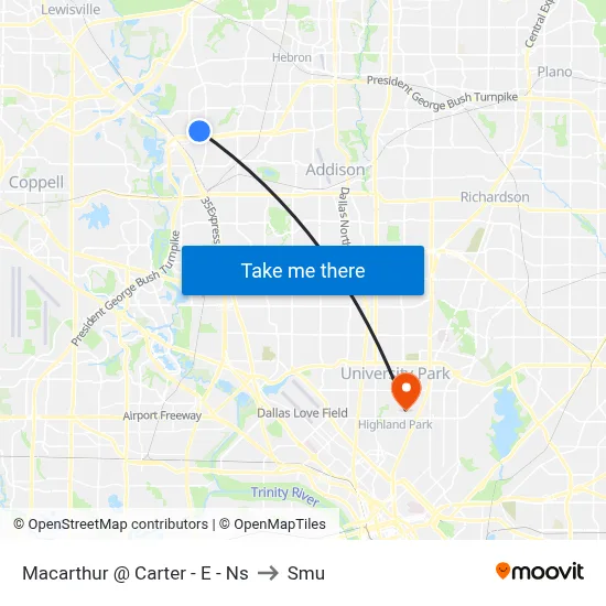 Macarthur @ Carter - E - Ns to Smu map