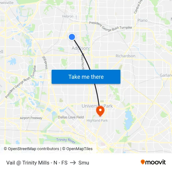 Vail @ Trinity Mills - N - FS to Smu map