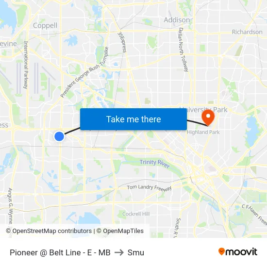 Pioneer @ Belt Line - E - MB to Smu map