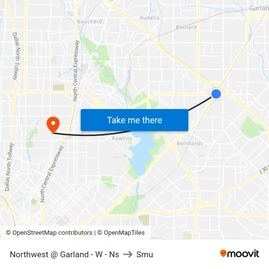Northwest @ Garland - W - Ns to Smu map