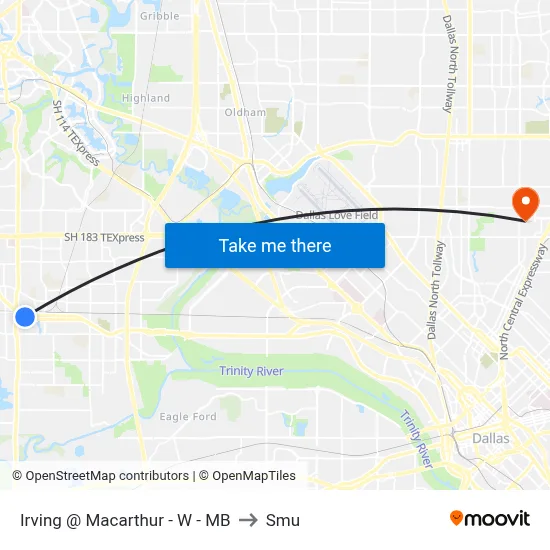 Irving @ Macarthur - W - MB to Smu map