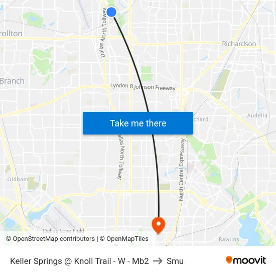 Keller Springs @ Knoll Trail - W - Mb2 to Smu map