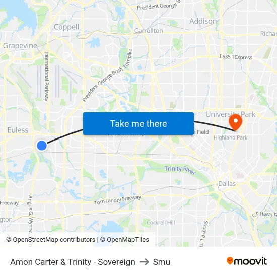 Amon Carter & Trinity - Sovereign to Smu map