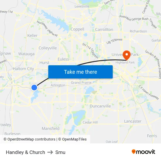 Handley & Church to Smu map
