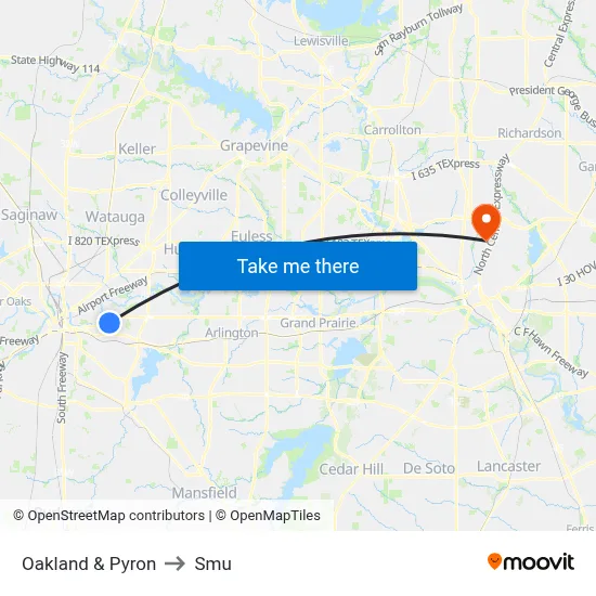 Oakland & Pyron to Smu map