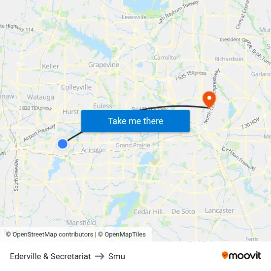 Ederville & Secretariat to Smu map