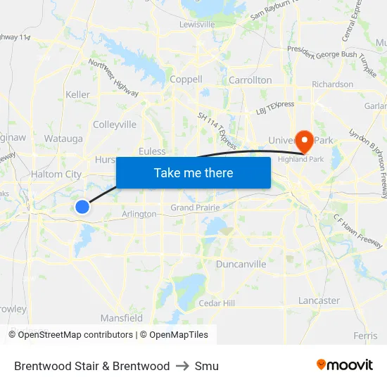 Brentwood Stair & Brentwood to Smu map