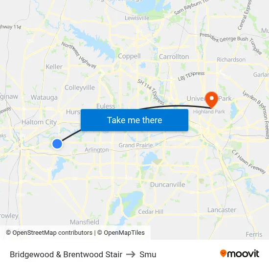 Bridgewood & Brentwood Stair to Smu map