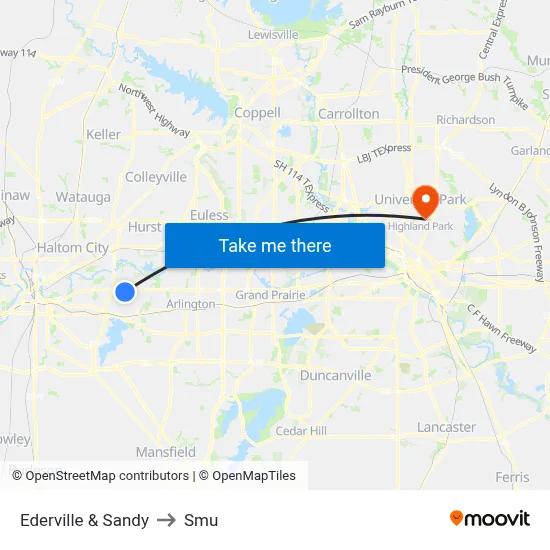 Ederville & Sandy to Smu map