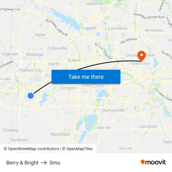 Berry & Bright to Smu map