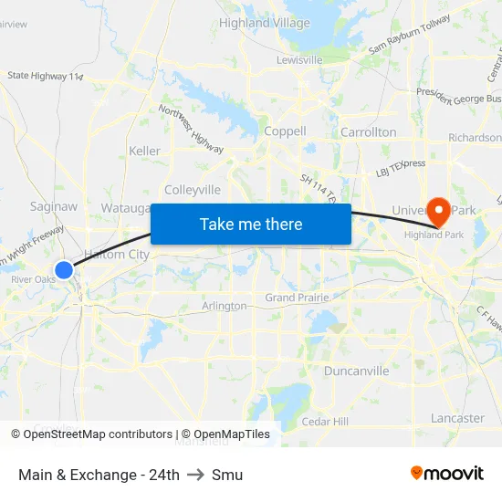 Main & Exchange - 24th to Smu map